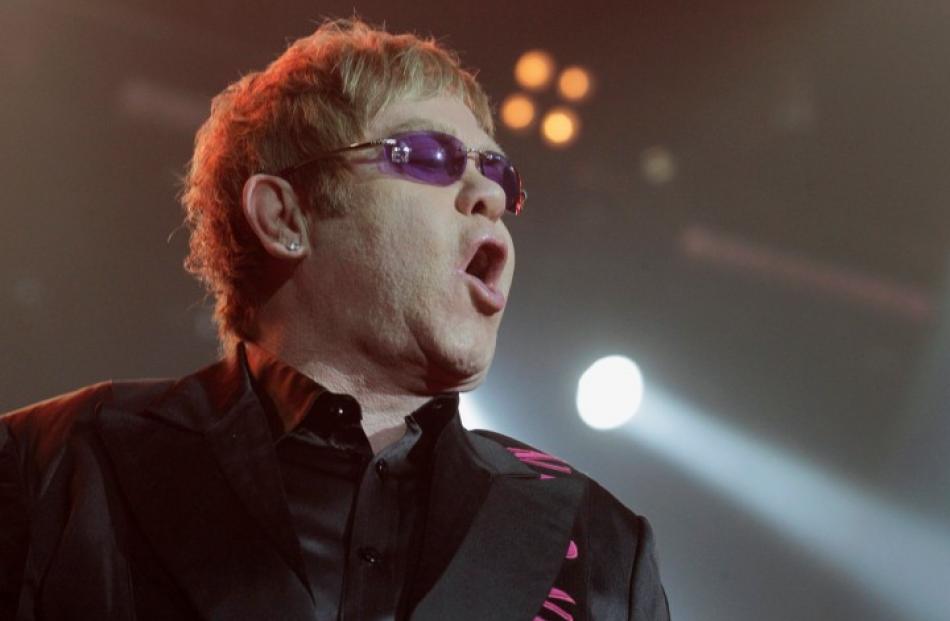 Elton John performs on stage in Riga, Latvia. REUTERS/Ints Kalnins