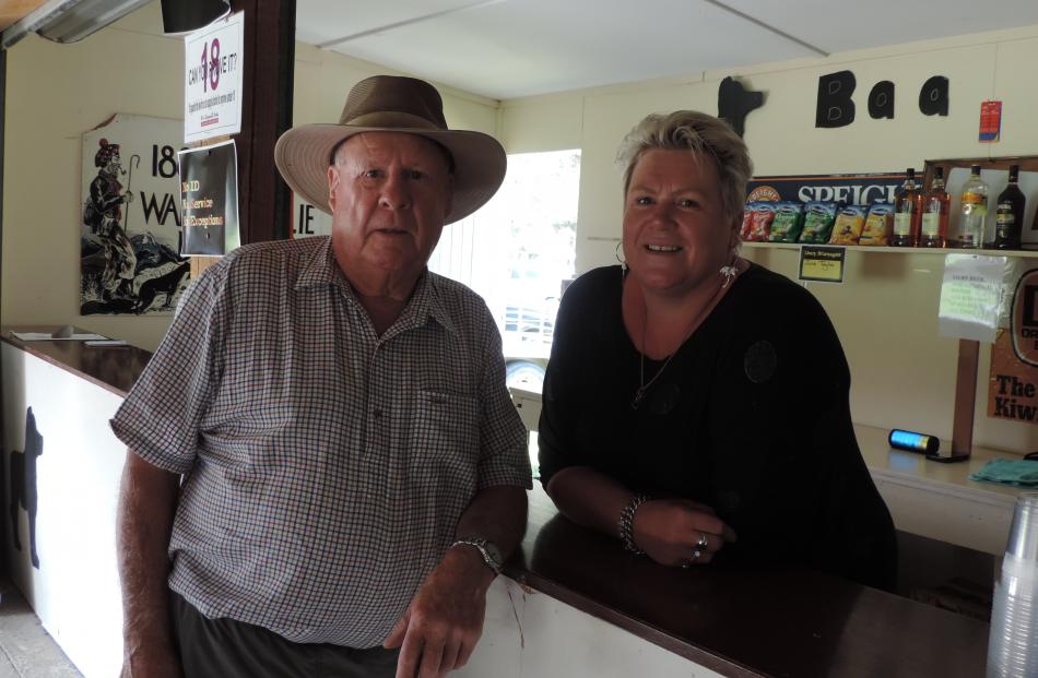 Waitaki Dog Trial Club life member Keppel Taylor catches up with his daughter Jules Taylor, who...