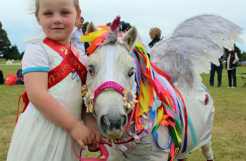 Michaela Argyle (4) with pony Super Syd, of Winton.