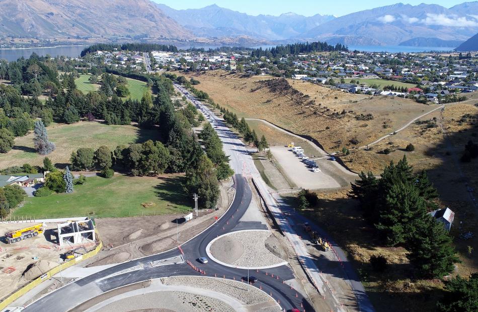 Work continues on the Sir Tim Wallis roundabout at the entrance to the Three Parks development in...