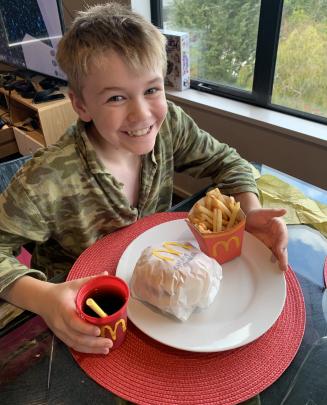 Jordan Genever celebrated his 11th birthday with a home-made McDonald's meal in Balaclava. PHOTO:...