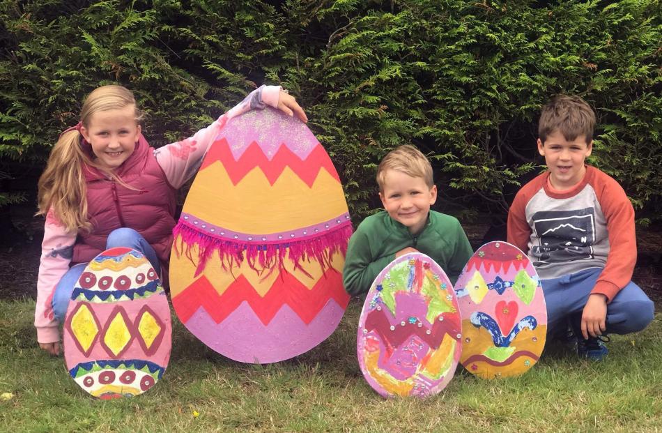 Ana (9), Jack (5) and Max (7) Packham celebrated Easter in a different way this year. PHOTO:...
