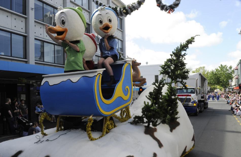 The annual Santa Parade in Dunedin yesterday. Photo by Gerard O'Brien.