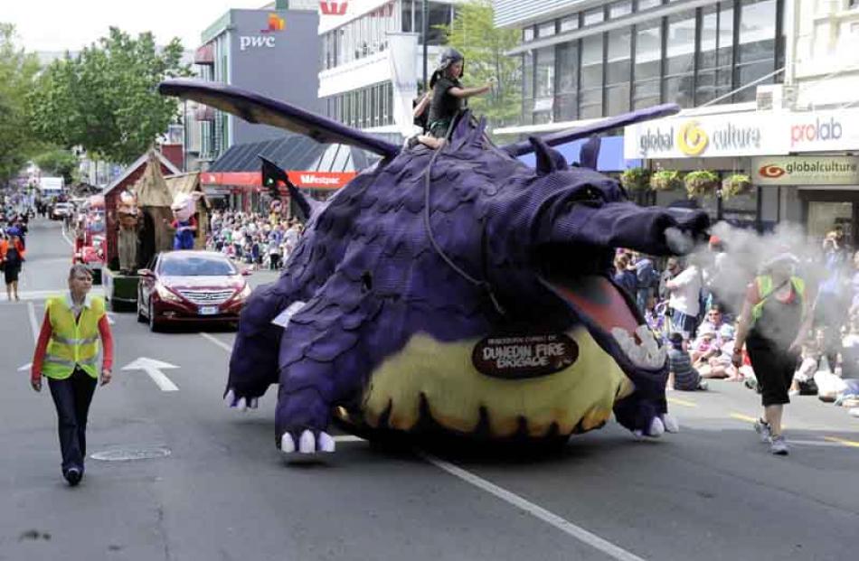 The annual Santa Parade in Dunedin yesterday. Photo by Gerard O'Brien.