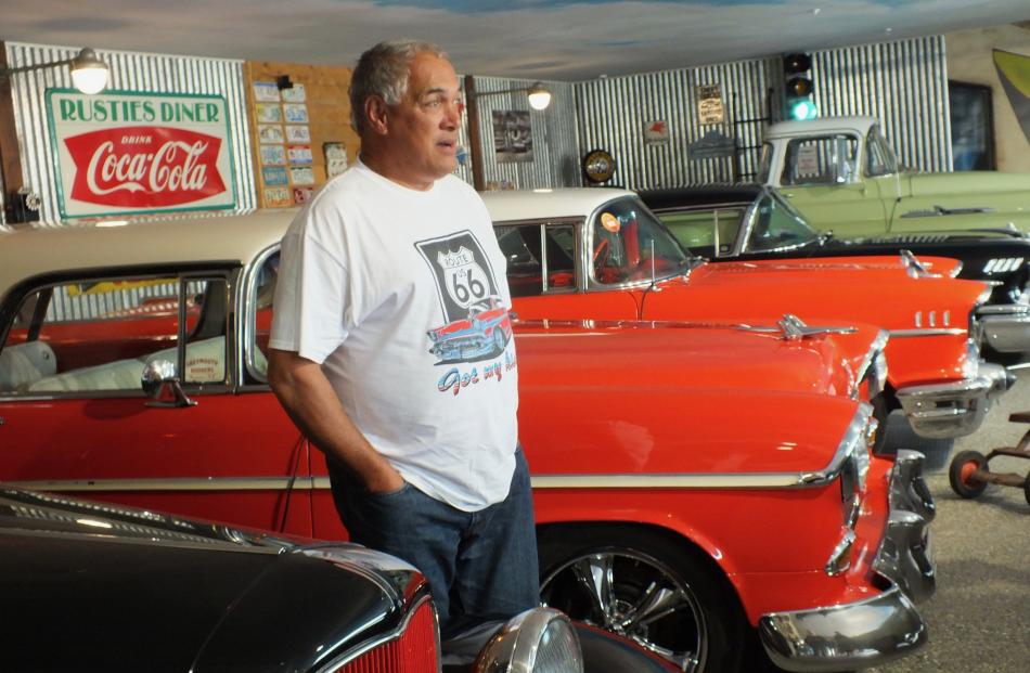 Paul Emery with some of his American classic cars.
