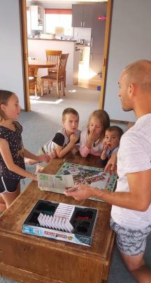 The Morrisons (from left) Talia (10), Hugh (5), Isabelle (8), James (3), and their dad, Steven,...