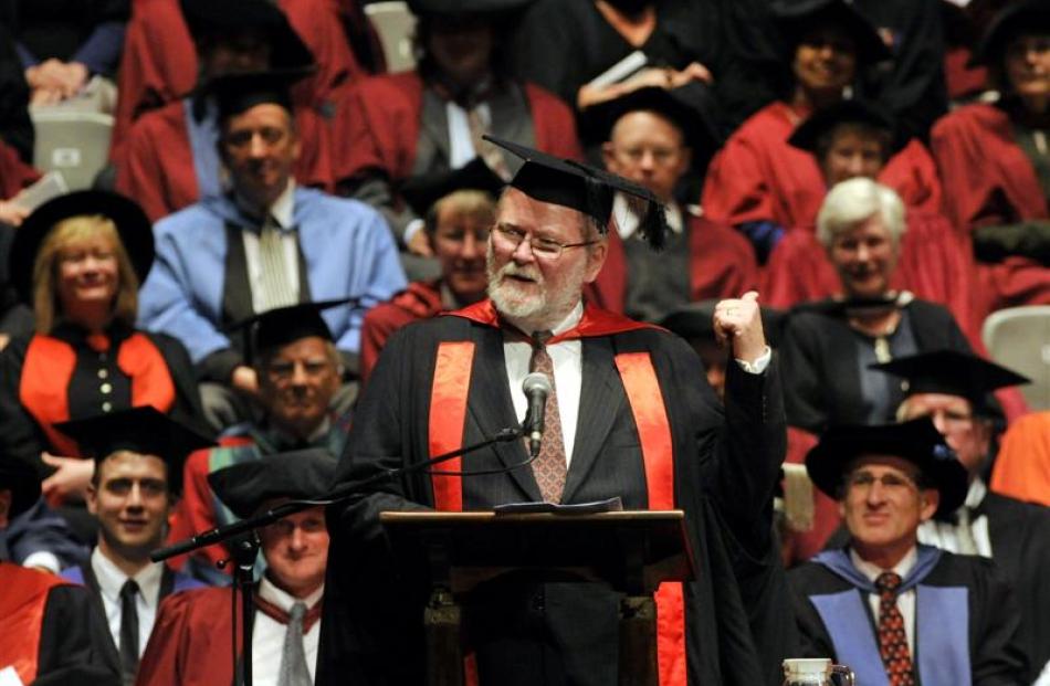 Prof Colin Campbell-Hunt, from the management department, urges Otago graduates to continue to ...