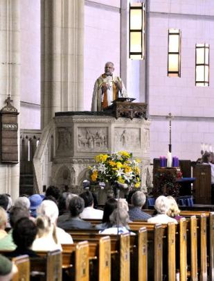 The Anglican Bishop of Dunedin, the Rt Rev Dr Kelvin Wright, gives the homily at St Paul's...