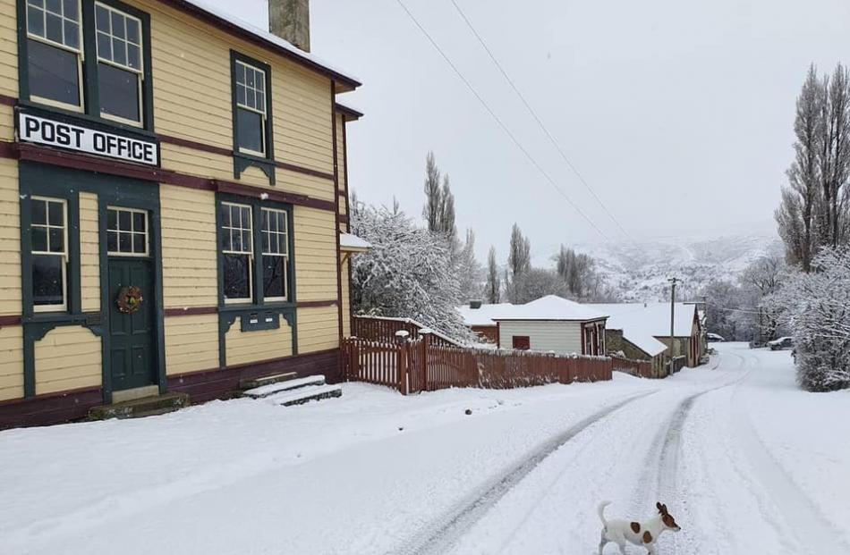 Snow blanketed St Bathans, in Central Otago, on Saturday morning. PHOTO: WANDA JAGGARD
