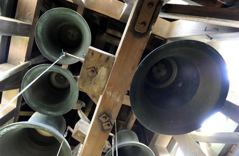 The clock tower bells.