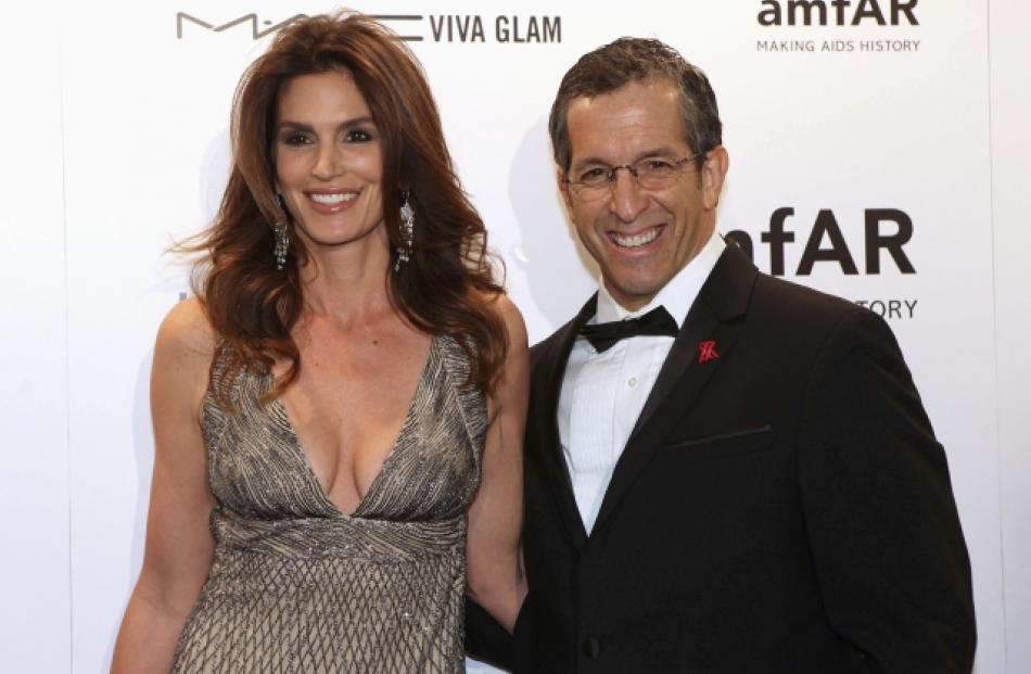 Model Cindy Crawford and designer Kenneth Cole arrive at the annual American Foundation for AIDS...