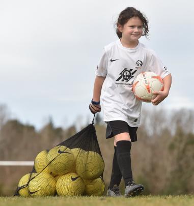 Roslyn Wakari Pegasus player Charlotte Evans (8) prepares to play four games.

