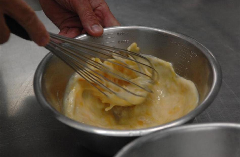 1. Whisk the egg, milk, nutmeg and seasonings.  Freshly grated nutmeg has more flavour than...
