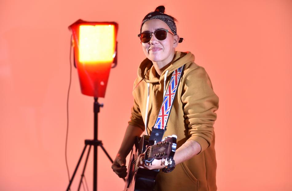 Photography student Niko Dick (32) tries out video-making facilities at the Dunedin School of Art...