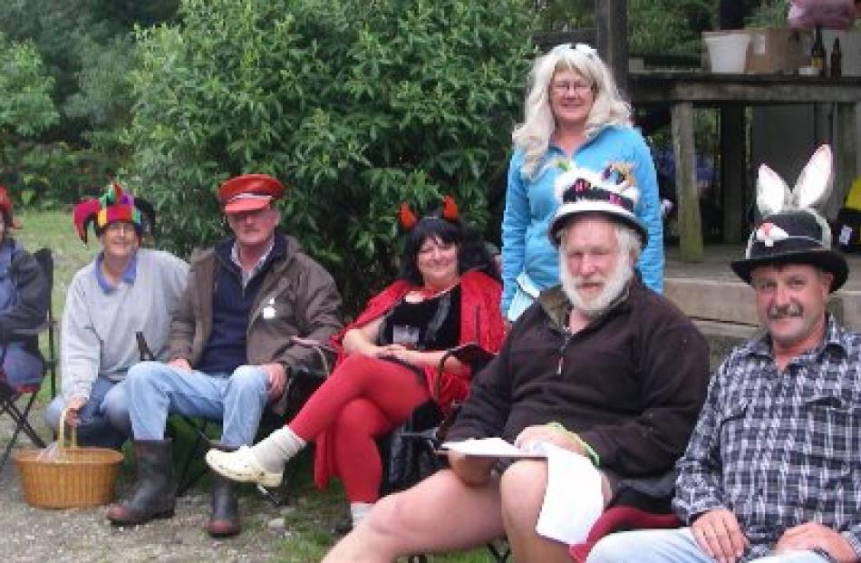 Mad hatters (from left) Bronwyn O' Brien, Frank O'Brien, Julie Sanderson, Helen Forde, Sandy...