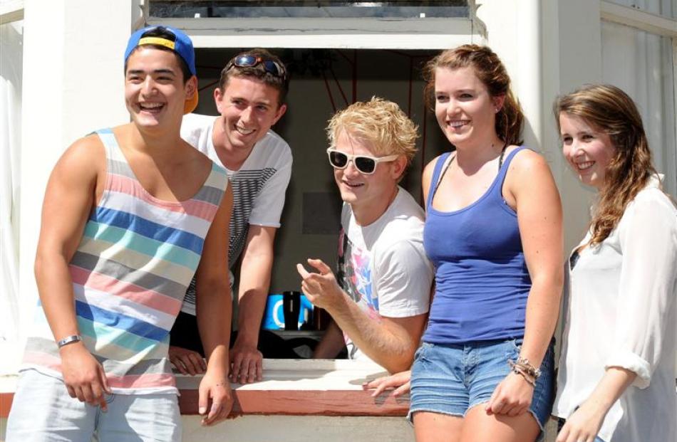 Otago University students (from left) Royce Madigan, Thomas Mosley, Kev Smith, Anna Leslie and...