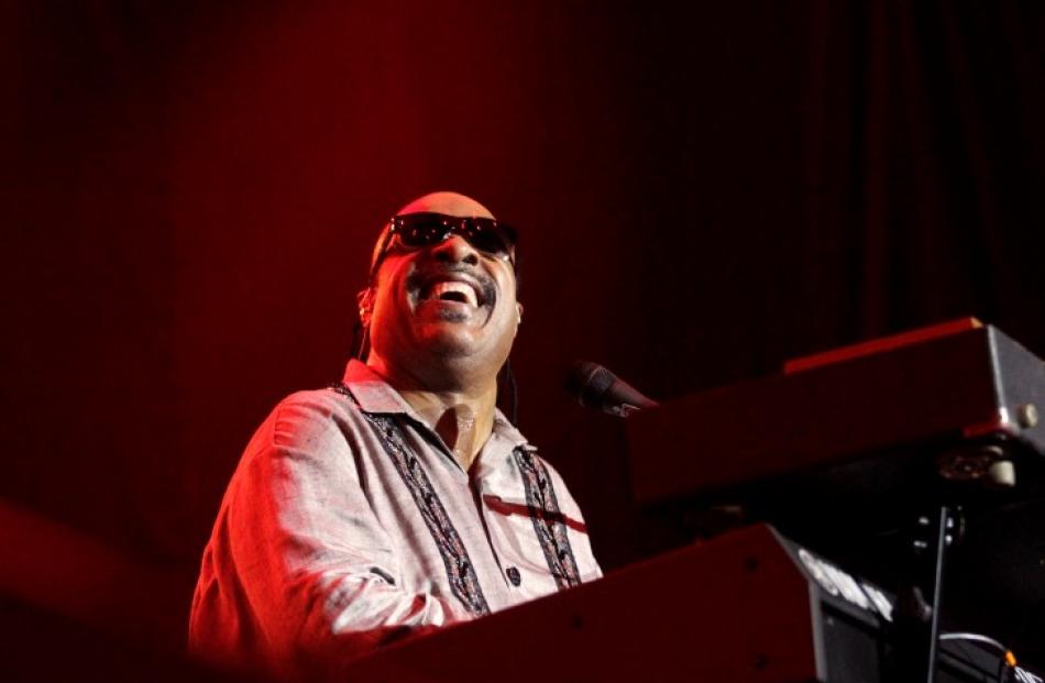 Stevie Wonder performs during the three-day Java Jazz Festival in Jakarta, Indonesia. REUTERS/Supri