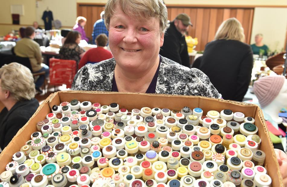 Mosgiel Market stallholder Chris Adams says she has millions of buttons and hoped to have success...