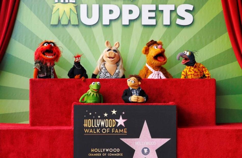 Muppet characters take part in ceremonies honouring the Muppets with a star on the Hollywood Walk...