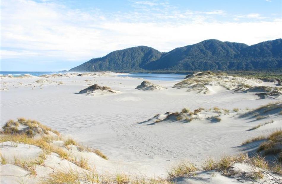 Martins Bay sand dunes are havens of peace.