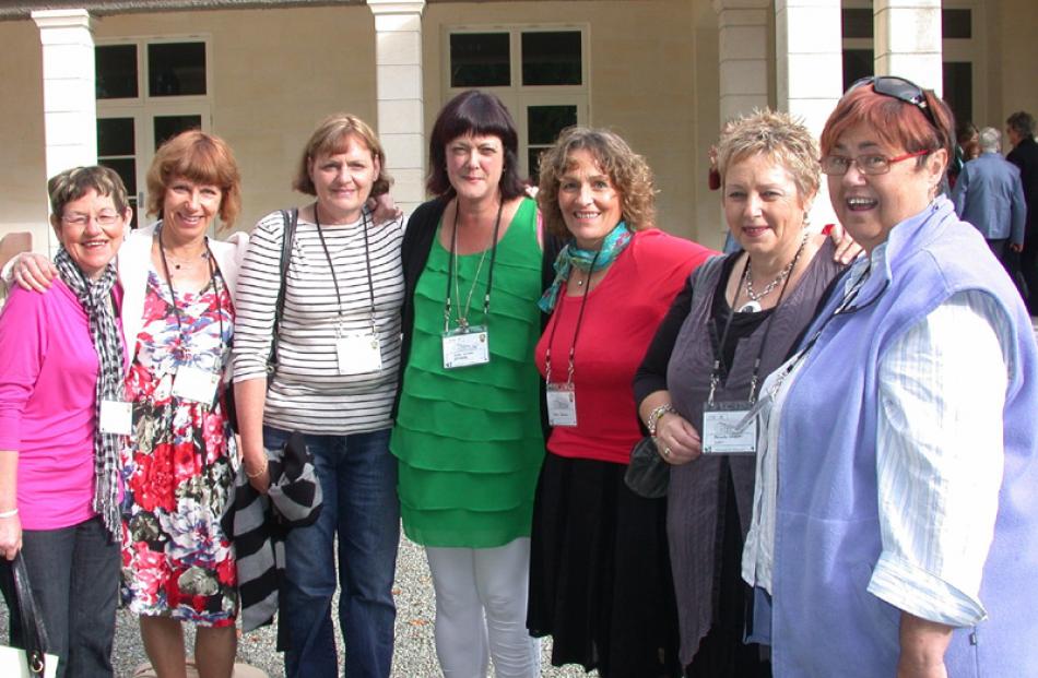 Louise Hooper (nee Anderson), of Fairlie, Pam Doonan (nee Croft), Annie Barnes (nee Blackstock),...