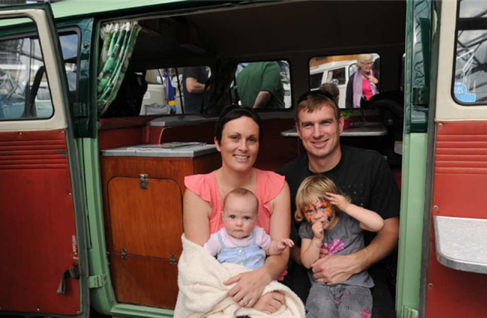 The Hopkinson family, of Christchurch (from left) Mel, Bonnie (7 months), Neil and Cleo (2), and...