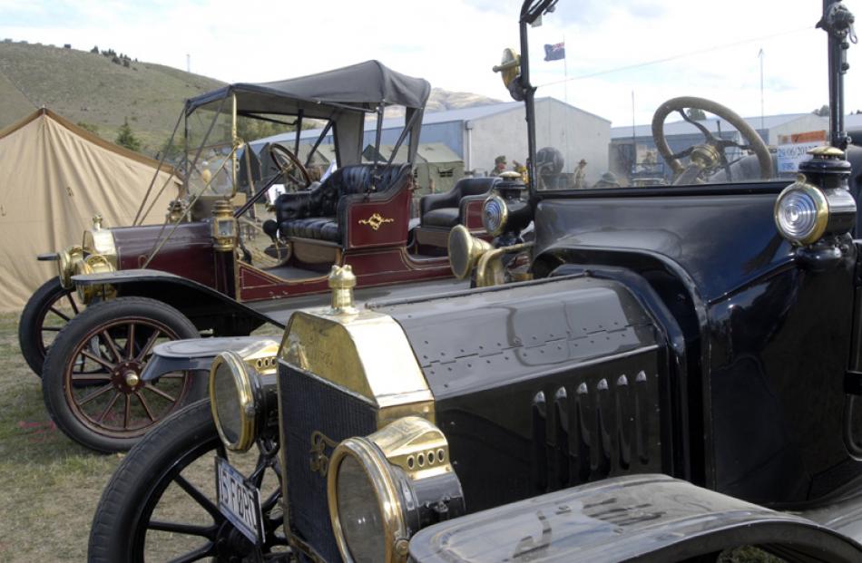 Model T Fords, on display at Warbirds over Wanaka on Sunday.