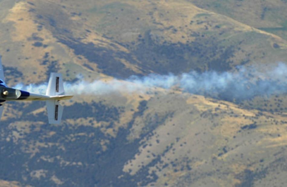 Frazer Briggs  200cc four cylinder remote plane during the Warbirds Over Wanaka 2012 Friday session.