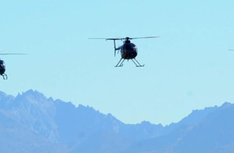 Helicotpter display during the Warbirds Over Wanaka 2012Friday session.