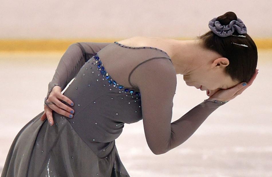 Maureen Forrester, of the Allegro Ice Dance Club, competes in the adult interpretive bronze III...