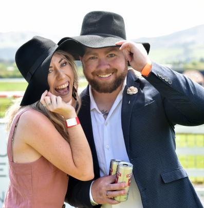 Eve Aitken and Dan Fowler, of Dunedin, have a laugh.
