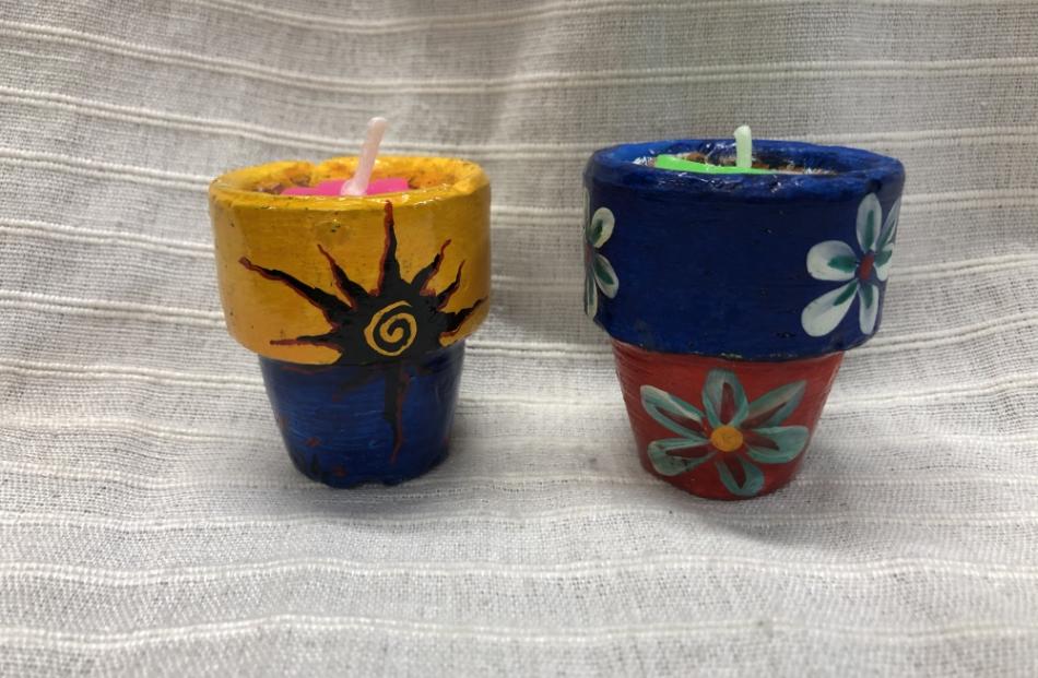 Candles in pots