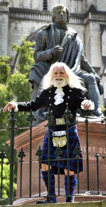 Matt Ryan, of Dunedin, enjoys the St Andrew’s Day festivities yesterday.
