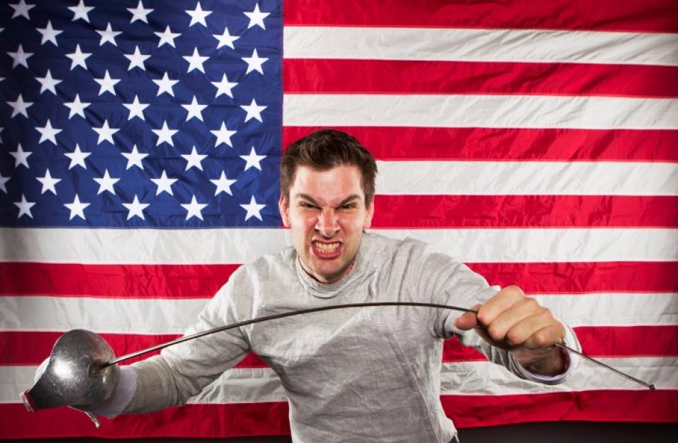 Fencer Tim Morehouse poses for a portrait during the 2012 US Olympic Team Media Summit in Dallas,...