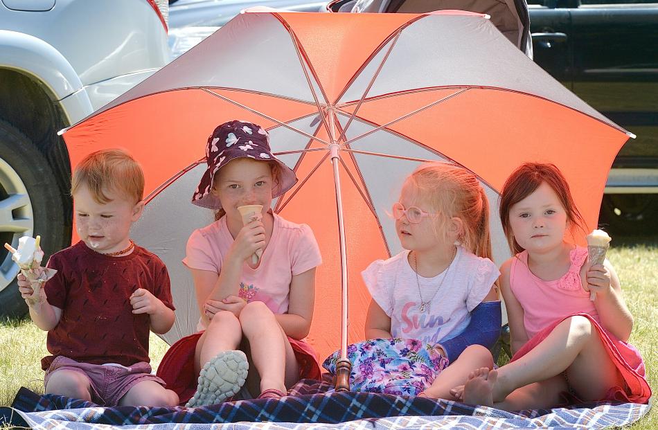 Charlie (2) and Bethany (6) Lowe, Amelia McCormick (3) and Samantha Lowe (4), all of Ashburton,...