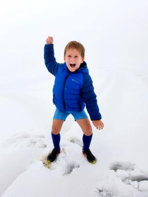 Alex McConnell (5) on Mt Hutt on Boxing 
Day. PHOTO: JESS MCCONNELL