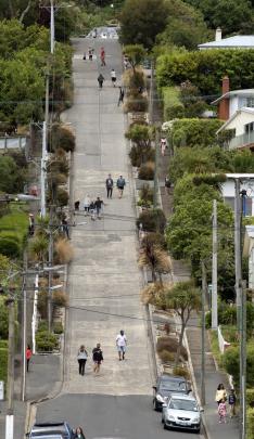 Some take the steps and others tackle the steep street directly. PHOTO: GERARD O’BRIEN