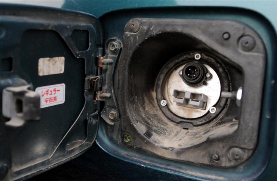 The charger plugs in where the fuel used to go.