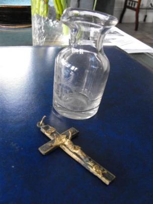 An old crucifix found in the lining of  a bedroom cupboard in 2006.