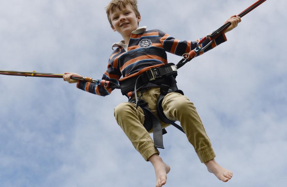 Aaron Horwood (8) has a bounce into the sky. PHOTOS: GERARD O’BRIEN