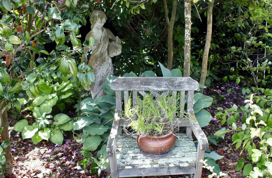 Thelma Hoskin has made good use of an old chair.