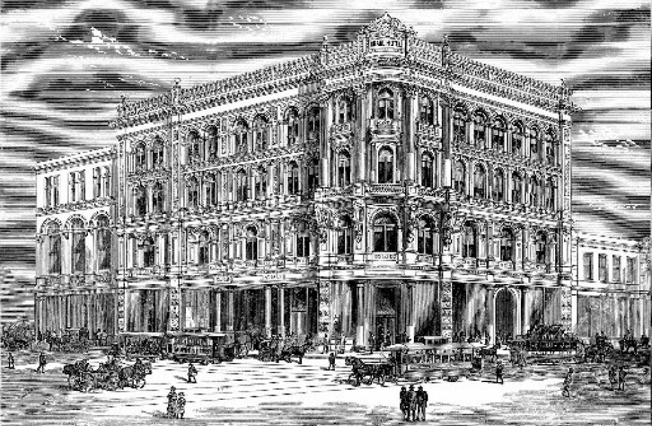 A lithograph of the Grand Hotel soon after it opened in 1883. Image from Barbara Hosie Collection.