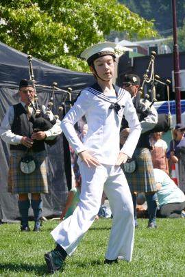 Queenstown's Isla Couldstone (10) performs a sailor's dance.