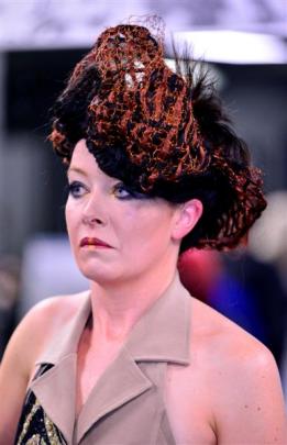Leanne Newman models the work of Vicki Taylor Blair, of Dunedin.