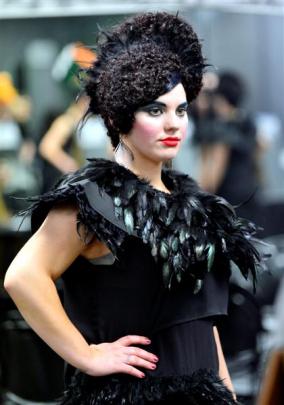Winner Georgina Middleton models the work of Judi Wong, in the Oceanic Hairdressing Master Award...
