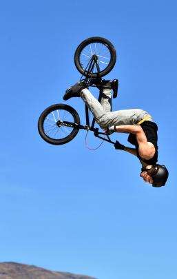 Hamish Burrow (23) of Queenstown, got plenty of air on his bike at the Wanaka A&P Show.

