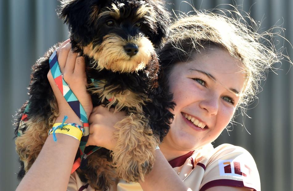 Hannah Price (13) of Winton, and her pooch Jim took part in the show’s pet parade on Saturday.