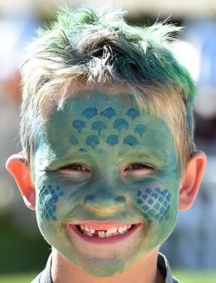 Wanaka’s Jake Norman (7) showed off his jellyfish-themed face paint .
