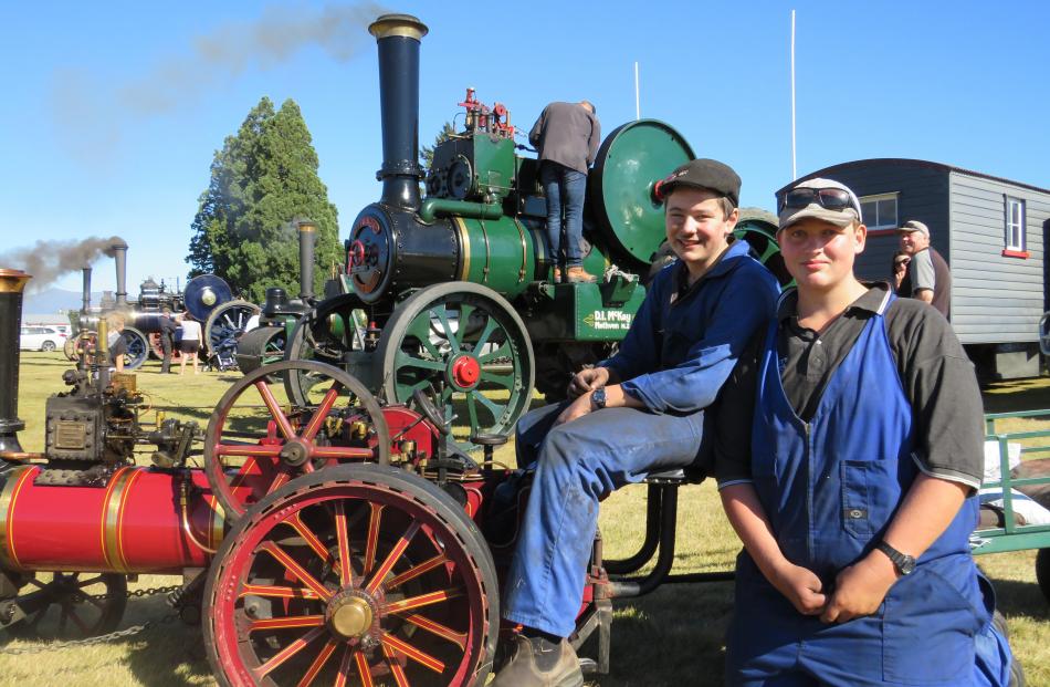 Innes McKay (12, left) and Kyro Brook (14) display Innes’ four and a-half inch scale Burrell...