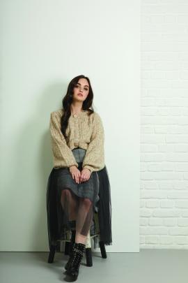 Siren Cardigan, $139 and Skirt $169, Longbeach.